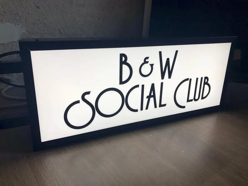 product standard low voltage rust free galvanized steel rectangular lighting plaque address signs houses acrylic box sign-2