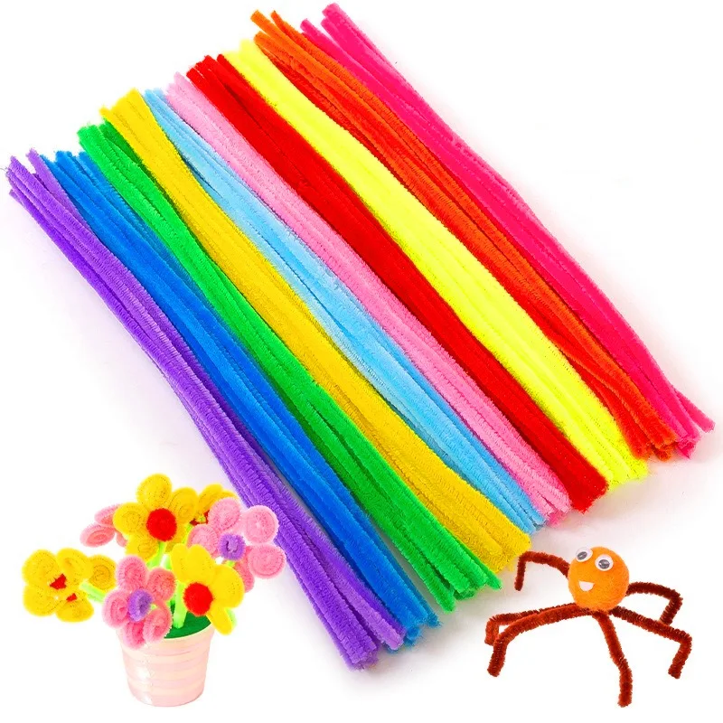 Factory Wholesale 10colors Craft Chenille Stems 30cm Kids DIY Pipe Cleaners