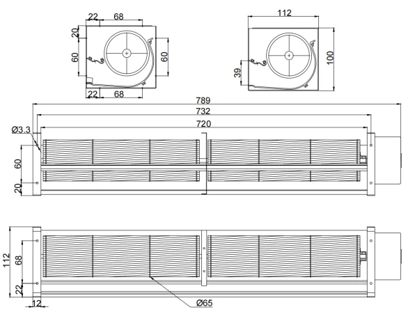 Tangential Blower, 24V, 24 VDC, 506.11 CFM - detail 8