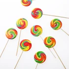 Candy Hot Selling 30g Rainbow Swirl Sweet Lollipop Candy