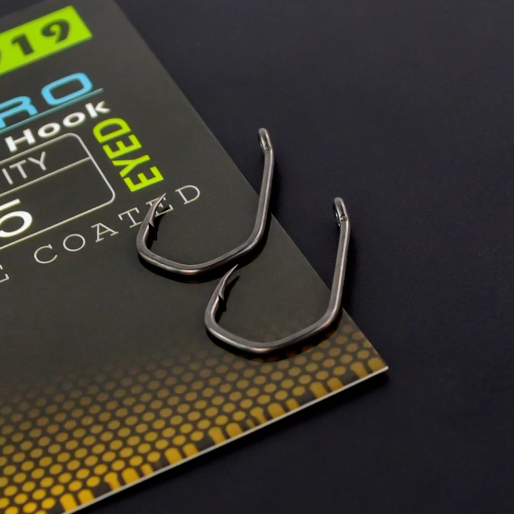 Hirisi 15pcs Ptfe Coated High Carbon Steel Fish Hook Micro Barbed With