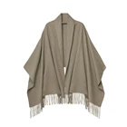 Wool Shawl Double Sided Woolen Pure 100% Wool Color Twill Weave Solid Stripe Check Shawl