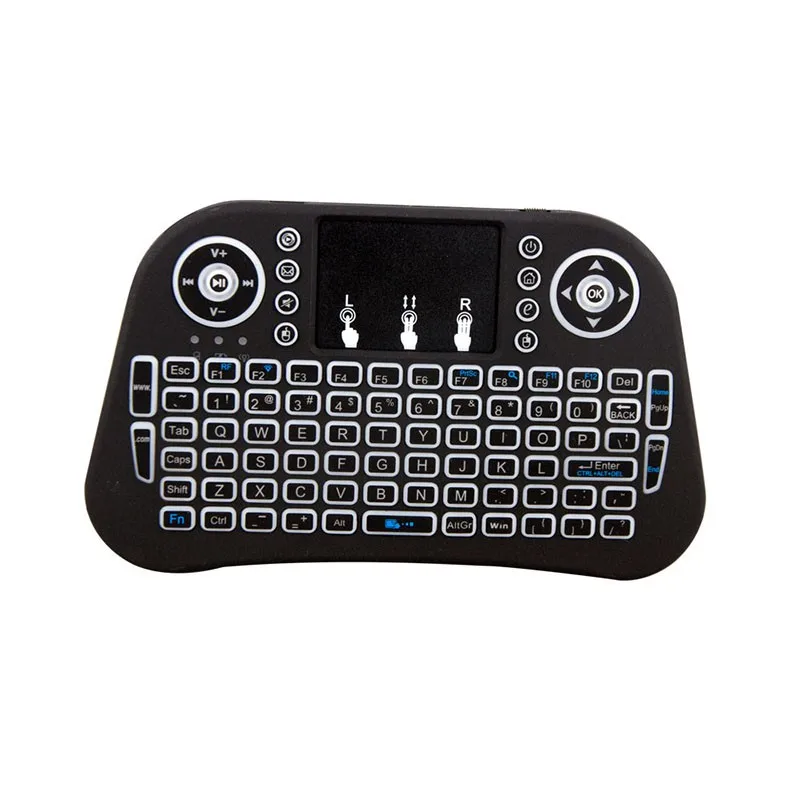 Mice & Keyboards MINI i8 2.4GHz 3-color Backlight Wireless Keyboard with Touchpad White