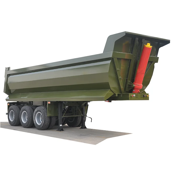 Heavy Tipper Hydraulic Cbm Axles Rear Dump Semi Trailer