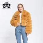 Coat Fur Coat Warm Low MOQ Hot Selling Spring Short Style 4 Sections Ladies Fur Cloth Warm Real Fox Fur Coat Women