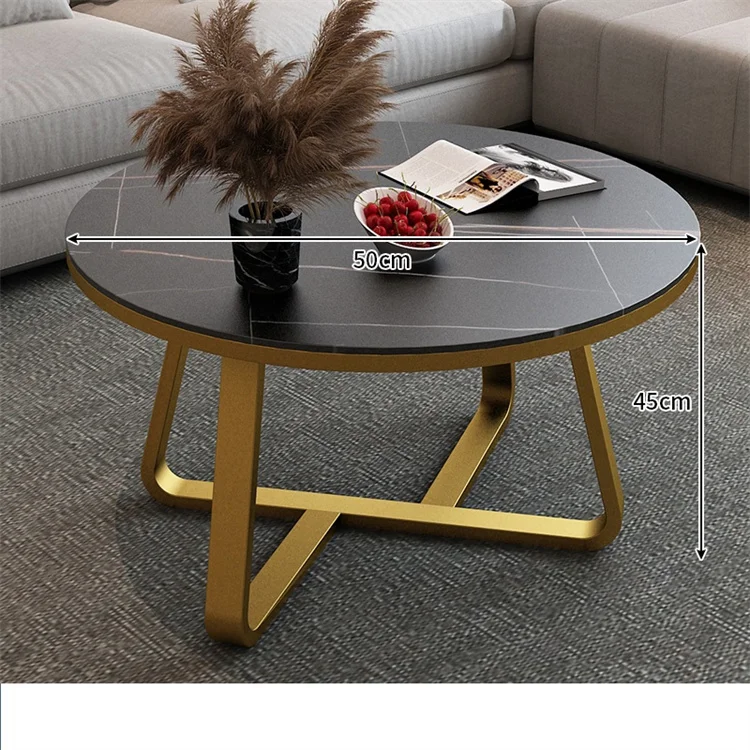 YQ Forever Modern Nordic Tea Table Marble Round Coffee Table Light Luxury Living Room Furniture