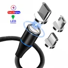 1m Cell Phone 3 In 1 Magnetic Braided Charging Micro Magnetic Usb Cable High Quality 3 In1 Fast Charger Cable Line