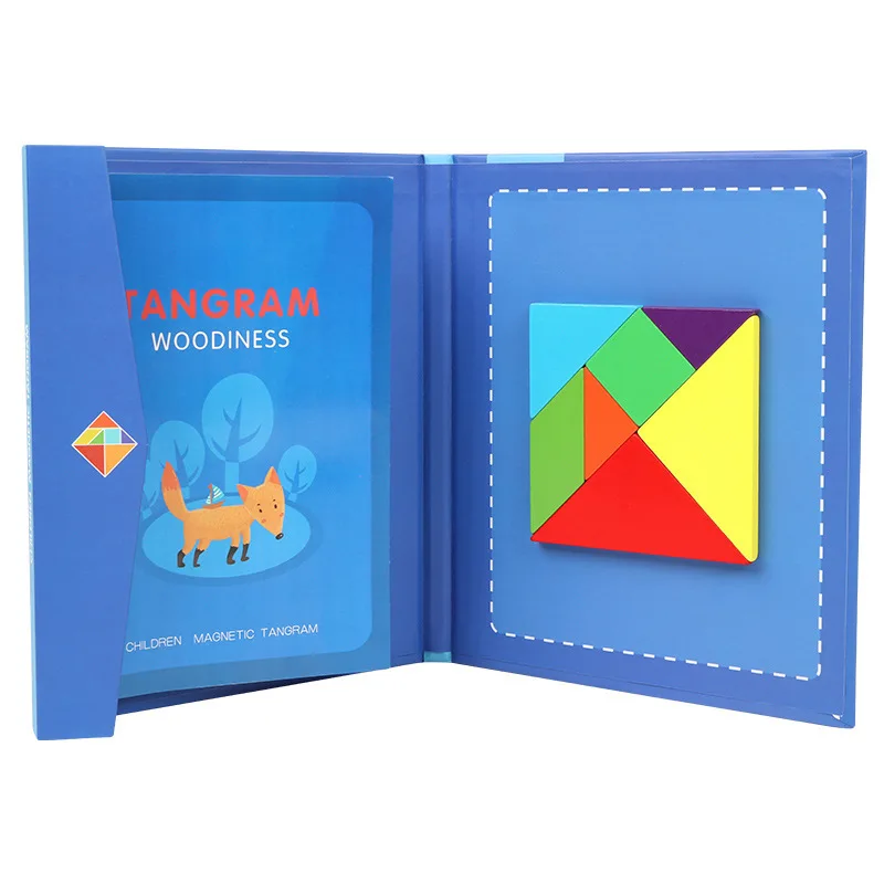 Hot Sale Magnetic Block Tangram Puzzle  Wooden Block Puzzle Book