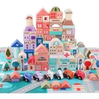 Toys For Year Old 115 Pieces Wholesale Wooden Building Blocks Toys For Urban Scenes 1-2-3-6 Year Old Children