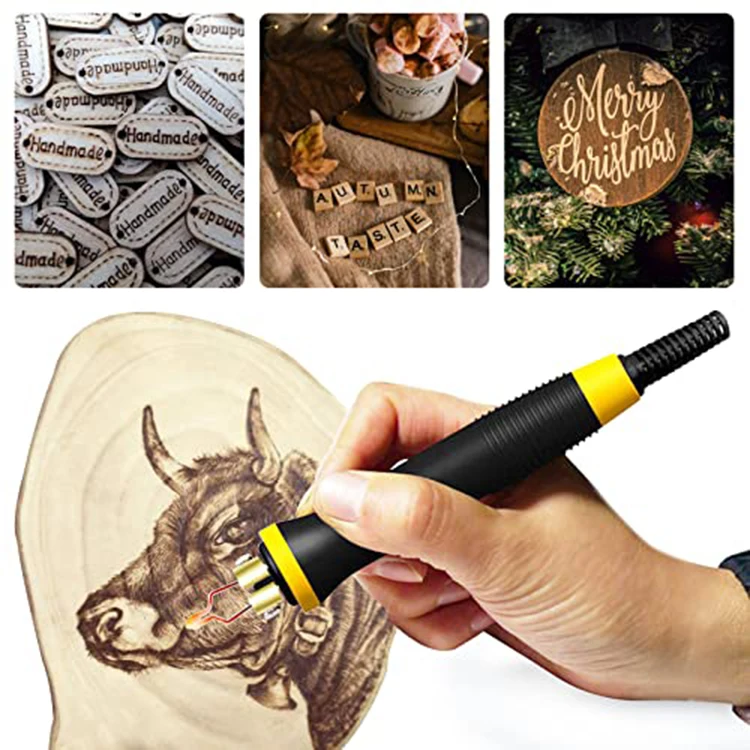 Pyrography Wood Burning Kit Wood Burner Tool Dual Pen 60w Upgraded