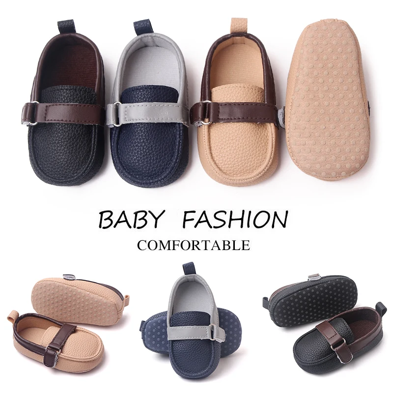 Spring and Autumn Leather Texture Fashion Baby Casual Toddler Leather Shoes supplier