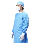 Gown Accounted Price Insulating Lightweight Sms Anti-splash Blue Surgical Lab Protective Isolation Gown With Knit Cuff