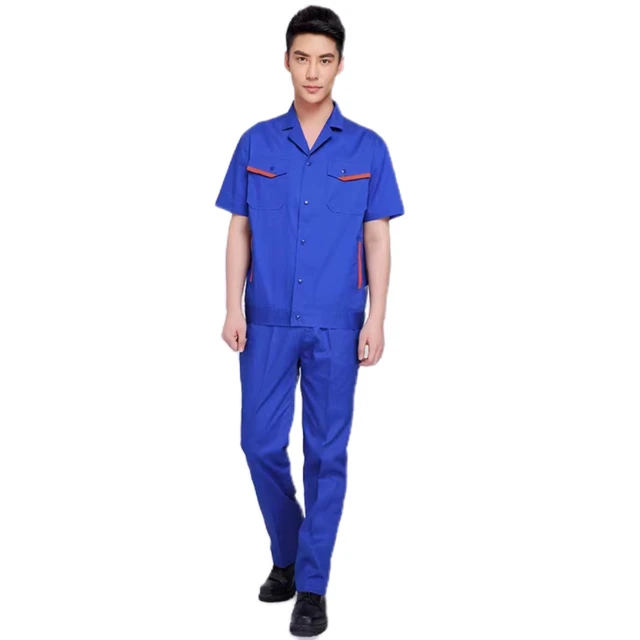 2023 Hot Sale Full Process Polyester Cotton Workwear Summer Clothing Uniform Breathable Work Set