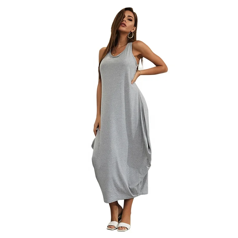 Women Summer Casual Plain Loose Fit 