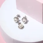Pearl Set Pearl Relair Newest Design Vintage Rhodium Plated Pearl Set For Wedding Silver Jewelry