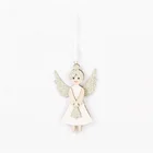 Craft Wooden Gift Decor Ornament Beige Angel Pendant Wall Decor Home Decor Wood Craft Christmas Ornament Wooden Gift