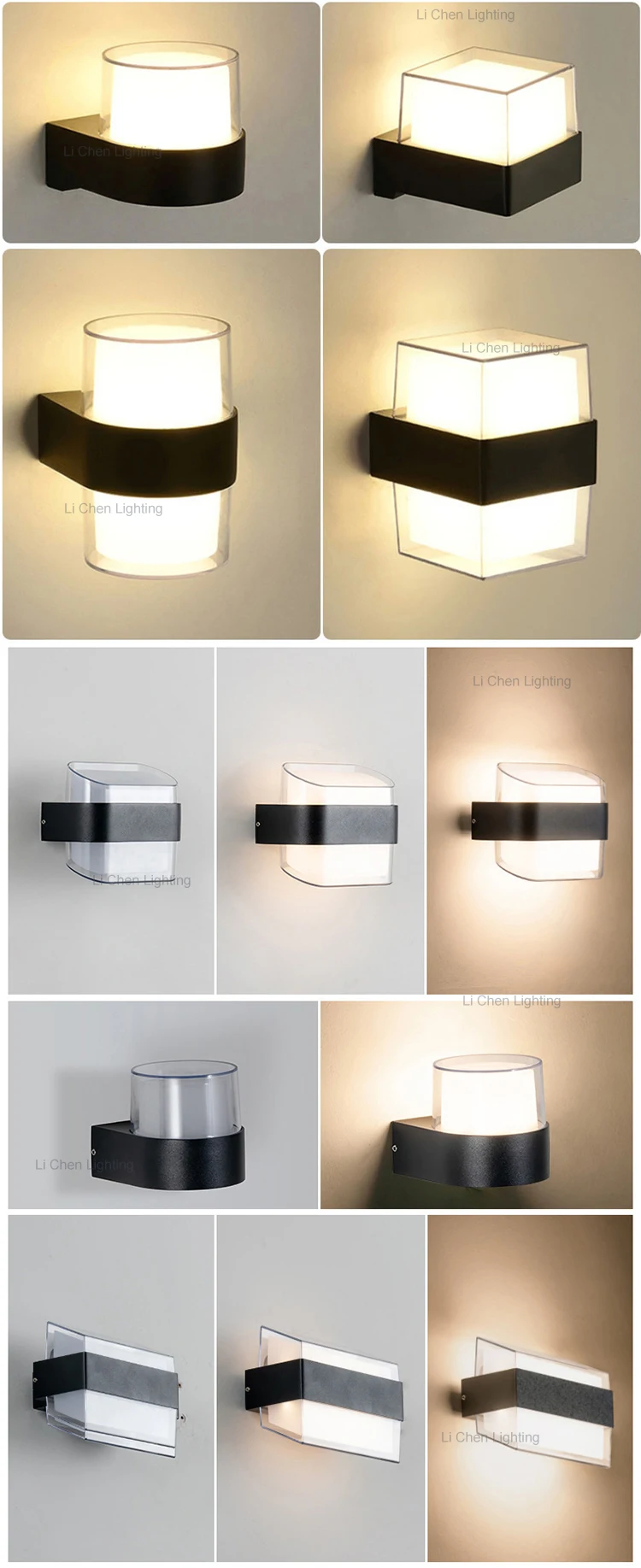 bd12 modern waterproof 85 265v up down sconce lighting led wall light for corridor garden hotel home decor -3