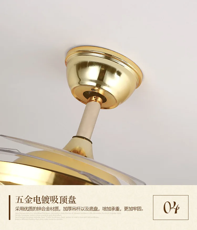 Crystal Ceiling Light Fan, 220v - detail 34