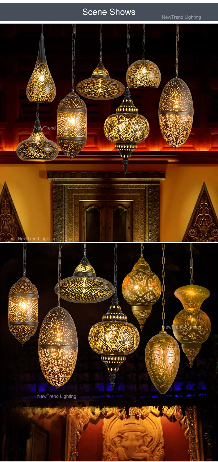 cpl 176 antique design indoor customization living room dining room metal iron decorative temple pendant light-4