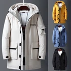 Wholesale Men Winter Clothing Men Luxury Outdoor Long Thick Hooded Winter Warm Duck Down Jacket Coat