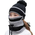 Hat Scarf New Design Winter Thick Warm Beanie Hat Scarf And Facemask Set 3 Pieces Custom Logo