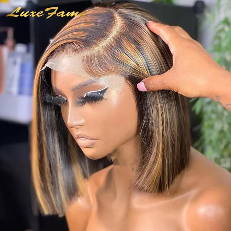 Hot Selling 1b 27 Blunt Closure Bob Wigs,10-12 Inch 1b 27 Brazilian Hair  Lace Front Wig,Virgin Remy 100% Real Human Hair Wig - Buy 1b 27 Bob Wigs,1b  27 Brazilian Hair Lace