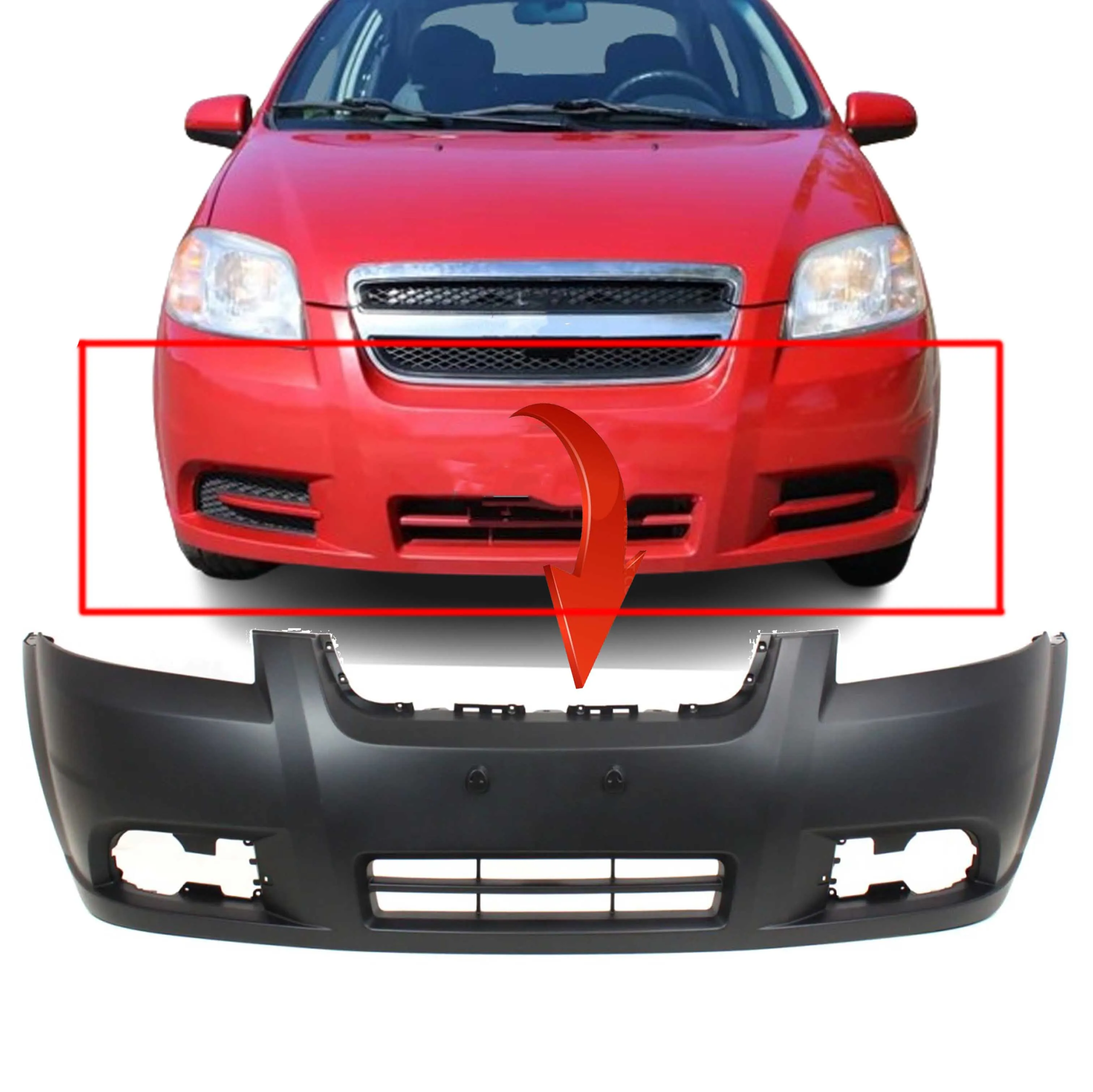 məhsul avtomobilin qabaq bamperi chevrolet aveo lt ls 2011 2014 aksesuar hissələri qabaq bamper örtüyü-35