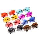 Sunglasses Vintage Candy Color Sun Glasses Shades Fashion Unique Rimless Tear Shape Sunglasses Gafas