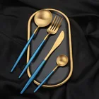 Cutlery Set Low MOQ Matte Custom Color Logo Luxury Hotel Wedding 304 Stainless Steel Cutlery Set