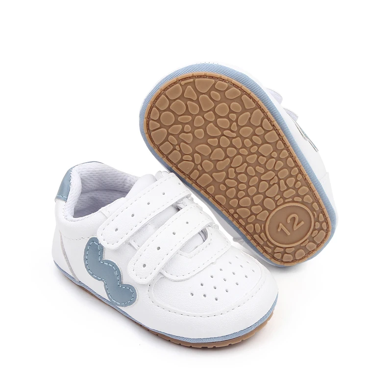 Baby Boys and Girls Wavy Letter W Soft Soled Casual Small White Shoes Toddler Sneakers manufacture