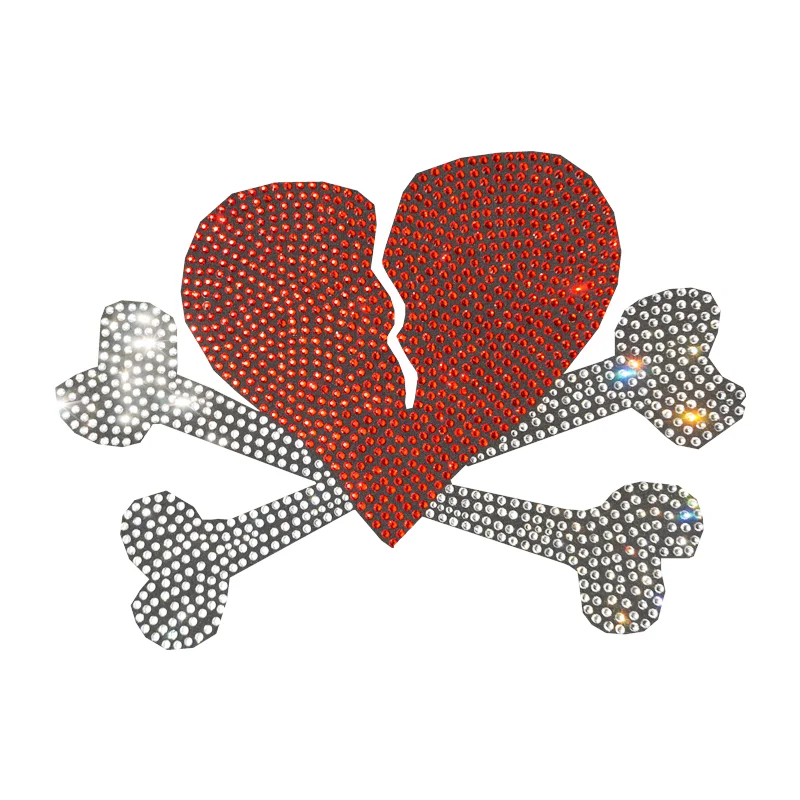 Free sample Tiger rhinestone iron on heat transfer logo custom for clothes