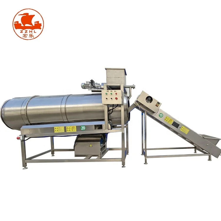 Automatic Potato Chips Mixing Machine Snack Food Drum Roller Flavoring Machine Seasoning Processing Machines factory