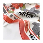 Chiffon Silk Chiffon Wholesale Price Butterfly Pattern Chiffon Luxury Square Silk Scarves With Stylish Apply To Spring
