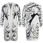 Coat Straight Loose Knit Sweater Cardigan Mid-length Women's Coat Sweater Ladies Clothing Women