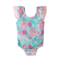 Wholesale new arrival little girls swimwear infant summer beach style one-piece kids swimsuits boutique girls bikini
