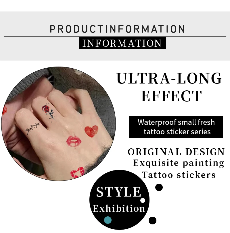 Big Bulk Waterproof Body Buttocks Fake Tattoos love Heart Tempory Tattoos Paper for Adults Sexy details