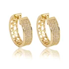 Hoop New Fashion Jewelry AAA Cubic Zirconia Brass Small Round Gold Hoop Earrings