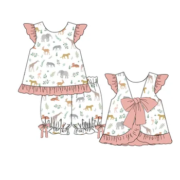 2022 Sweet cute boutique little girl sets sleeveless kids sets baby girl clothing sets summer