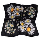 Scarf 2022 Spring New Daisy Square Scarf 90 * 90cm Large Square Cheap Promotional Satin Scarf Wholesale
