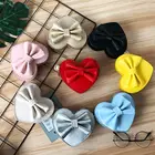 Bag Hot Sale Kids Girls Mini PU Leather Heart Shaped Chain Crossbody Bag With Bow