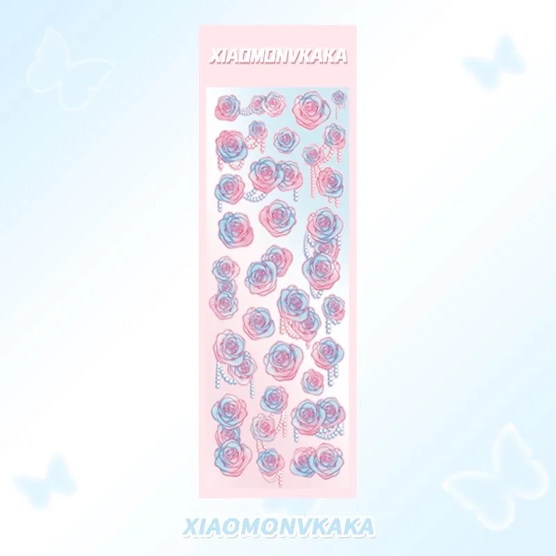 Newest Laser Flower Decorative Sticker Lovely girls PVC Sticker
