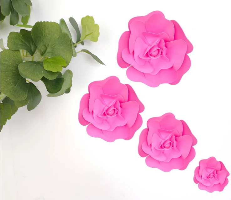 Factory White backdrop decorative artificial pe foam flower making wedding foam flower