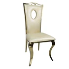 Dining Wedding Chair Luxury Modern Gold Stainless Steel Round Back Dining Banquet Chair For Wedding