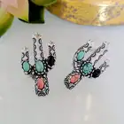 Earrings Bohemia Handmade Nature Cactus Turquoise Earrings