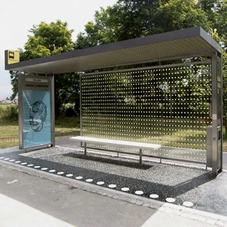 Multifunction Outdoor Traffic Advertising Stainless Steel Bus Stop