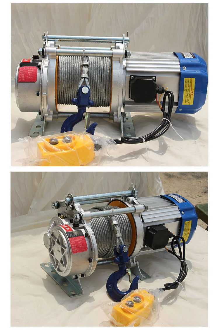 Aluminum Shell Wire Rope Electric Mini Winch Ton Hoist V Small