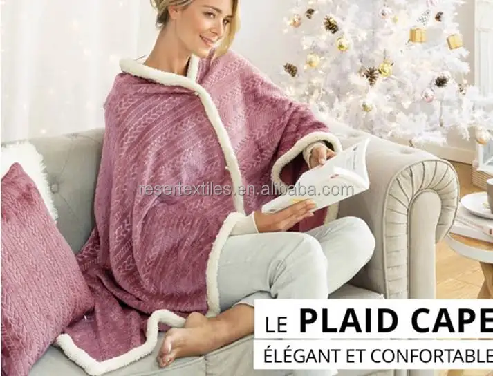 100% Polyester Lamb Wool Inspired Woven Raschel Technique Nap Shawl Blanket Modern Style Office for Spring Autumn Winter