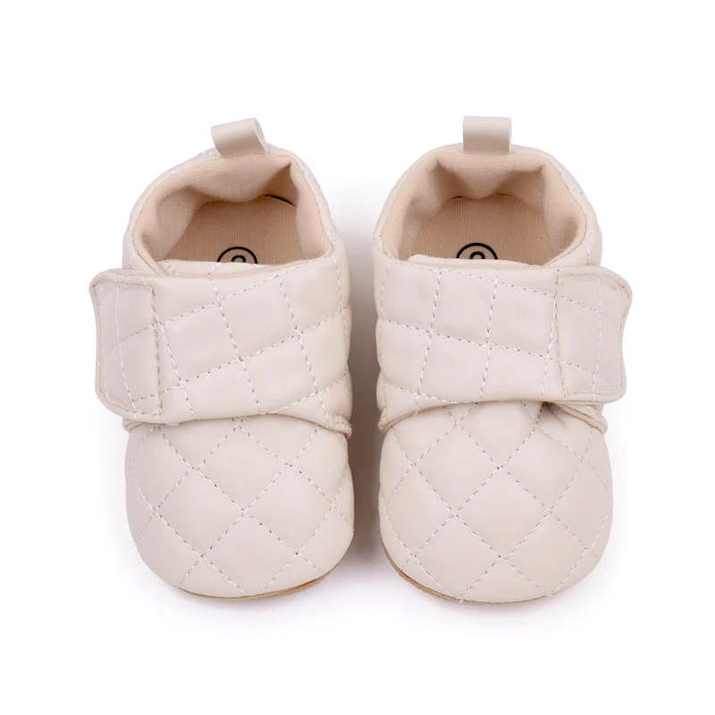 Spring and Autumn Solid Color Diamond Lattice Soft Sole Non-slip Baby Walking Shoes for Girls factory