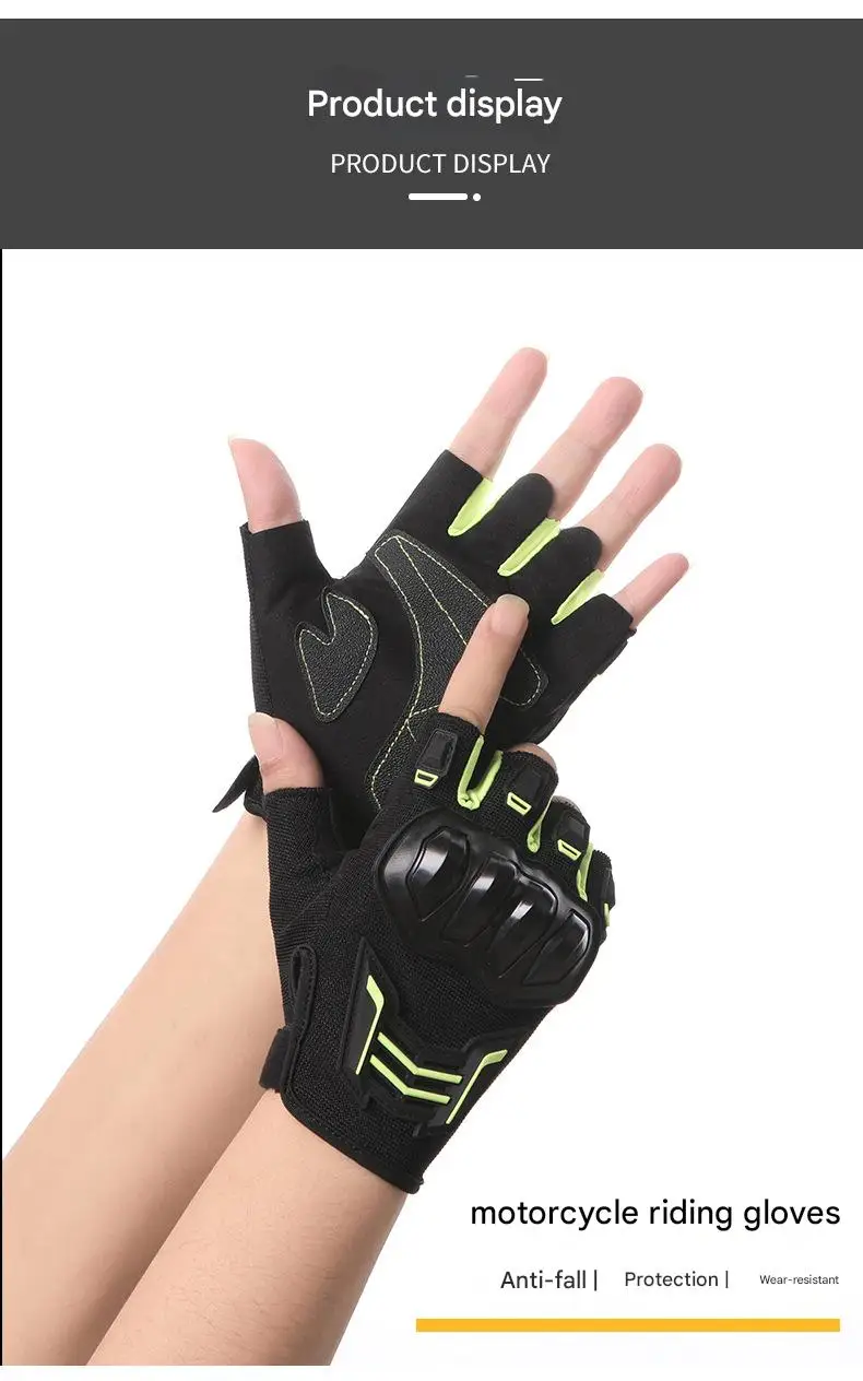 Men's Half-Finger Summer Gloves for Outdoor Racing Anti-Slip Breathable Riding Gear High Wear-Resistance for Motorcycle Racing