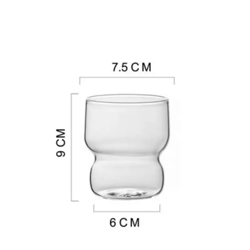 Manual blowing Eco friendly heat insulation transparent glass cups juice cup glass cups